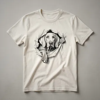 Weimaraner Dog Peeking Floral Graphic T-Shirt for Dog Lovers