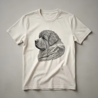 Newfoundland Dog Floral Wreath Graphic T-Shirt for Dog Lovers