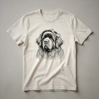 Newfoundland Dog Peeking Graphic T-Shirt for Women and Girls