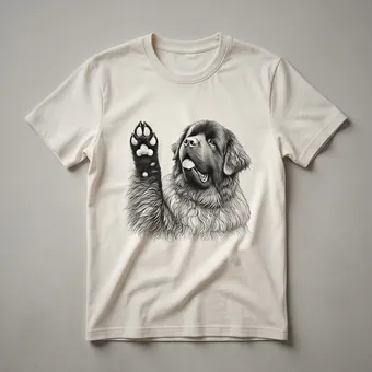 Newfoundland Dog Paw Floral Graphic T-Shirt for Owners