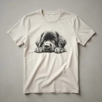 Newfoundland Puppy Floral Graphic T-Shirt for Dog Lovers