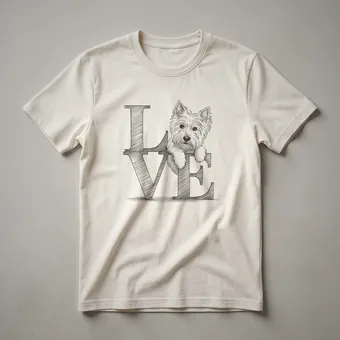 West Highland White Terrier Dog Love Graphic T-Shirt for Westie Owners