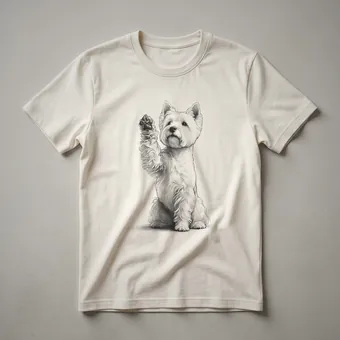 West Highland White Terrier Raising Paw Graphic T-Shirt for Dog Lovers