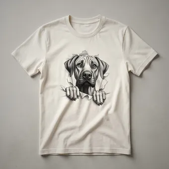 Rhodesian Ridgeback Floral Peeking Dog Mom T-Shirt