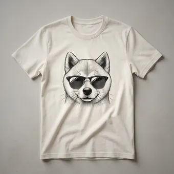 Shiba Inu Dog Wearing Sunglasses Patriotic Bandana Graphic T-Shirt