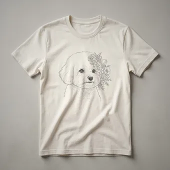 Floral Bichon Frise Dog Graphic T-Shirt for Dog Moms and Girls
