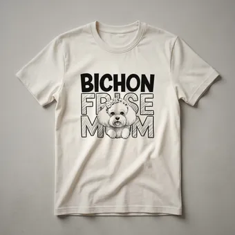 Bichon Frise Mom Graphic Design T-Shirt for Dog Lovers