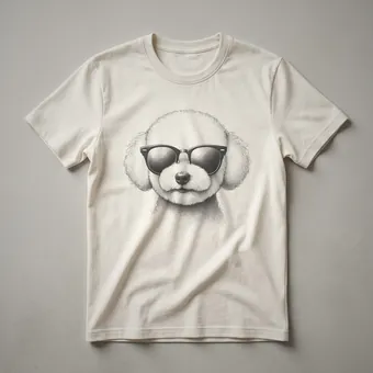 Bichon Frise Dog Wearing Sunglasses Graphic T-Shirt for Dog Lovers