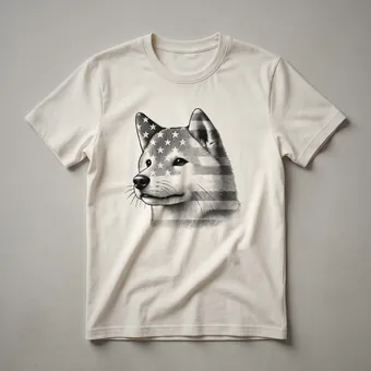 Shiba Inu American Flag Sunglasses 4th of July Dog T-Shirt