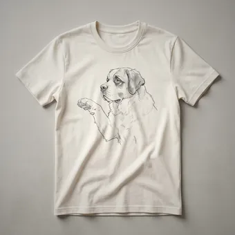 St. Bernard Paw Love Floral Graphic T-Shirt for Dog Owners