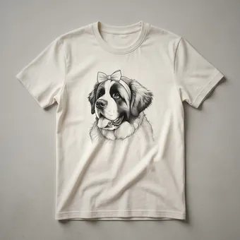 St. Bernard Dog Peeking Graphic T-Shirt for Dog Lovers