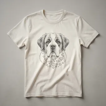 St. Bernard Dog Heart Graphic T-Shirt for Dog Lovers