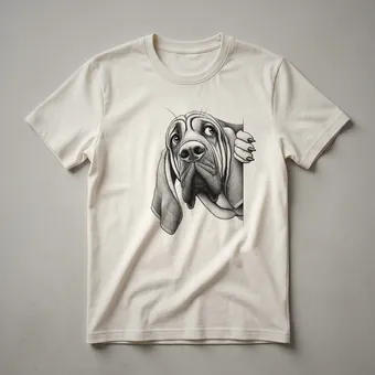 Funny Bloodhound Peeking Floral Graphic T-Shirt for Dog Owners