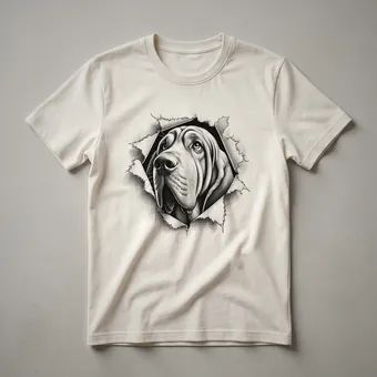 Bloodhound Peeking Floral Graphic T-Shirt for Dog Lovers