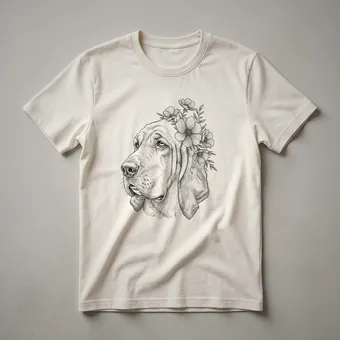 Floral Bloodhound Dog Graphic T-Shirt for Dog Lovers