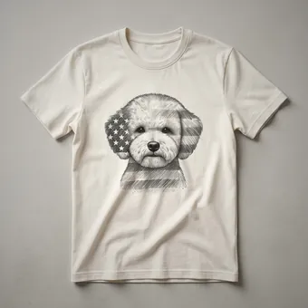 Bichon Frise American Flag Sunglasses 4th of July Dog T-Shirt