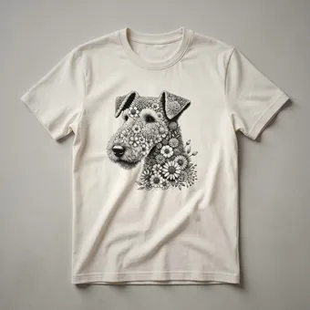 Airedale Terrier Dog Flower Graphic T-Shirt for Women and Girls