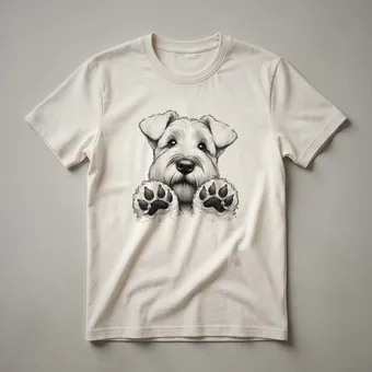 Soft Coated Wheaten Terrier Peeking Dog Graphic Funny T-Shirt