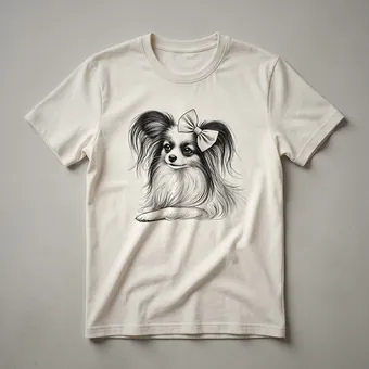 Papillon Mom Cute Peeking Dog Graphic T-Shirt for Women
