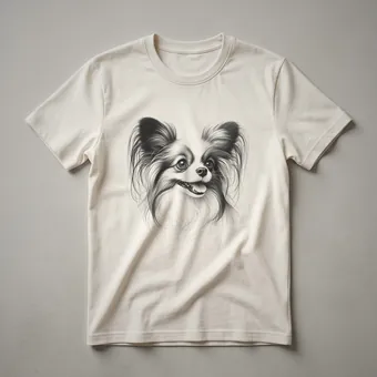 Papillon Dog Floral Graphic T-Shirt for Dog Moms and Dads