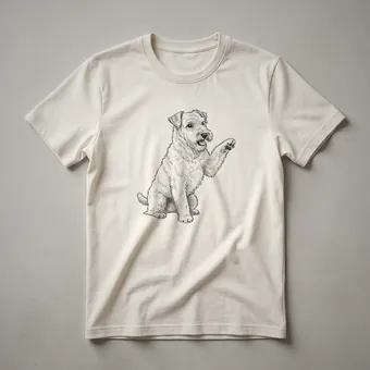 Soft Coated Wheaten Terrier Dog Raising Paw Graphic T-Shirt for Dog
