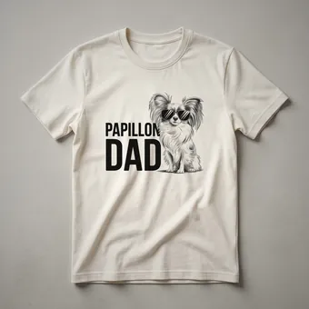 Papillon Dad Floral Graphic T-Shirt for Dog Owners