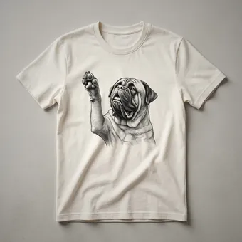 Bullmastiff Floral Paw Graphic T-Shirt for Dog Owners