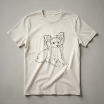 Cute Papillon Dog Peeking Graphic T-Shirt for Women