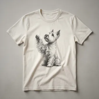 Scottish Terrier Raising Paw Graphic T-Shirt for Dog Lovers