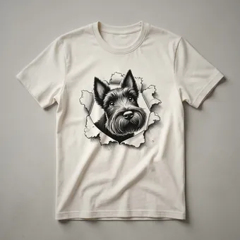 Scottish Terrier Peeking Dog Graphic T-Shirt for Kids