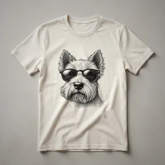 Scottish Terrier Dog Scottie Sunglasses Graphic T-Shirt for Men