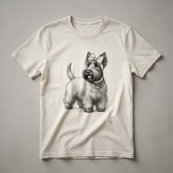 Scottish Terrier Peeking Graphic Cute T-Shirt for Dog Lovers