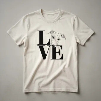 Floral Whippet Silhouette Graphic T-Shirt for Dog Lovers
