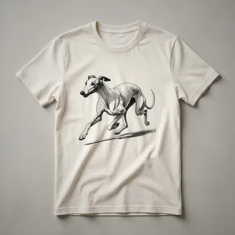 Whippet Running Graphic T-Shirt for Dog Owners and Runners