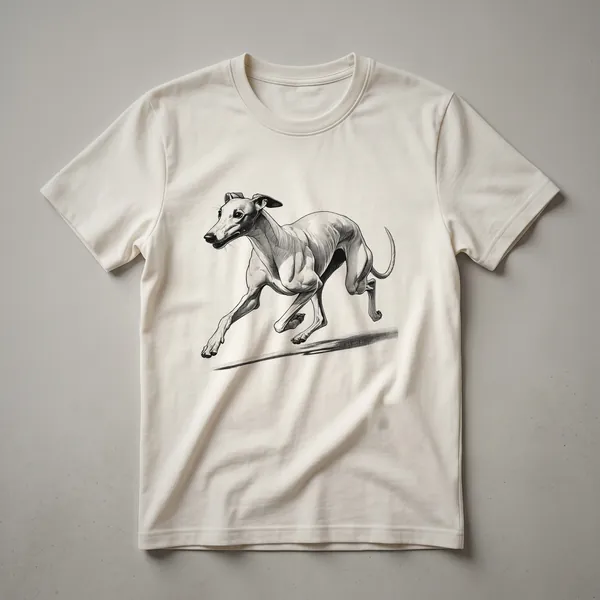 Whippet Running Graphic T-Shirt for Dog Owners and Runners