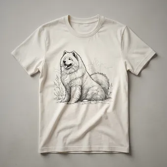 Floral Samoyed Dog Face Graphic T-Shirt for Dog Lovers