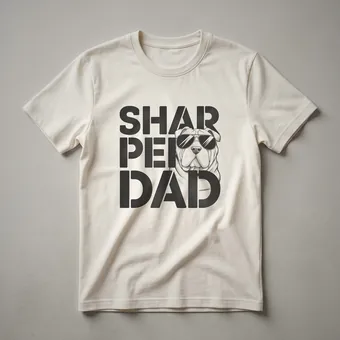 Chinese Shar Pei Dad Graphic T-Shirt for Dog Lovers