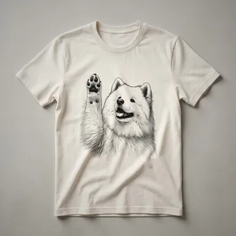 Samoyed Raising Paw Floral Graphic T-Shirt for Dog Owners
