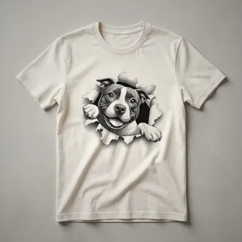 Staffordshire Bull Terrier Peeking Dog Graphic T-Shirt for Staffy