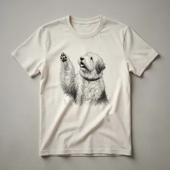 Old English Sheepdog Paw Print Graphic T-Shirt for Dog Lovers