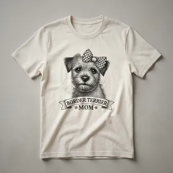Border Terrier Mom Graphic T-Shirt for Women Who Love Dogs
