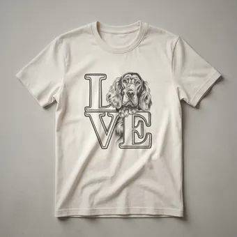 Irish Setter Dog Heart Graphic T-Shirt for Dog Lovers