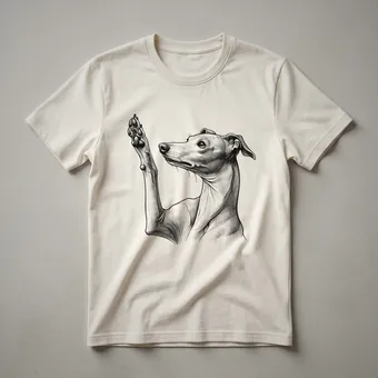 Italian Greyhound Dog Raising Paw Graphic T-Shirt for Dog Lovers
