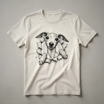 Italian Greyhound Peeking Dog Graphic T-Shirt for Dog Lovers