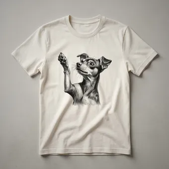 Miniature Pinscher Dog Raising Paw Graphic T-Shirt for Min Pin Lovers