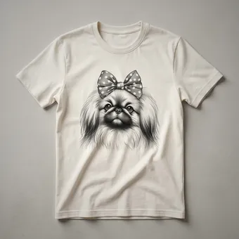 Pekingese Dog Mom Floral Graphic T-Shirt for Women