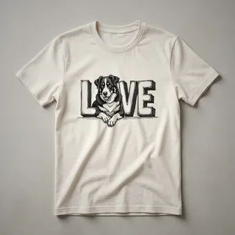 Greater Swiss Mountain Dog Face Heart Graphic T-Shirt for Dog Lovers