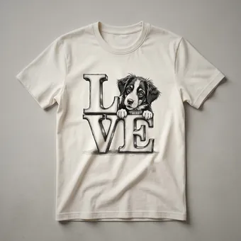 Greater Swiss Mountain Dog Peeking Heart Graphic T-Shirt for Dog