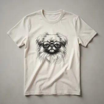 Pekingese Dog Wearing Sunglasses Patriotic Bandana Graphic T-Shirt