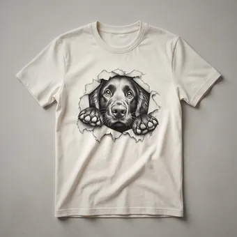 Flat-Coated Retriever Peeking Dog Graphic T-Shirt for Dog Lovers